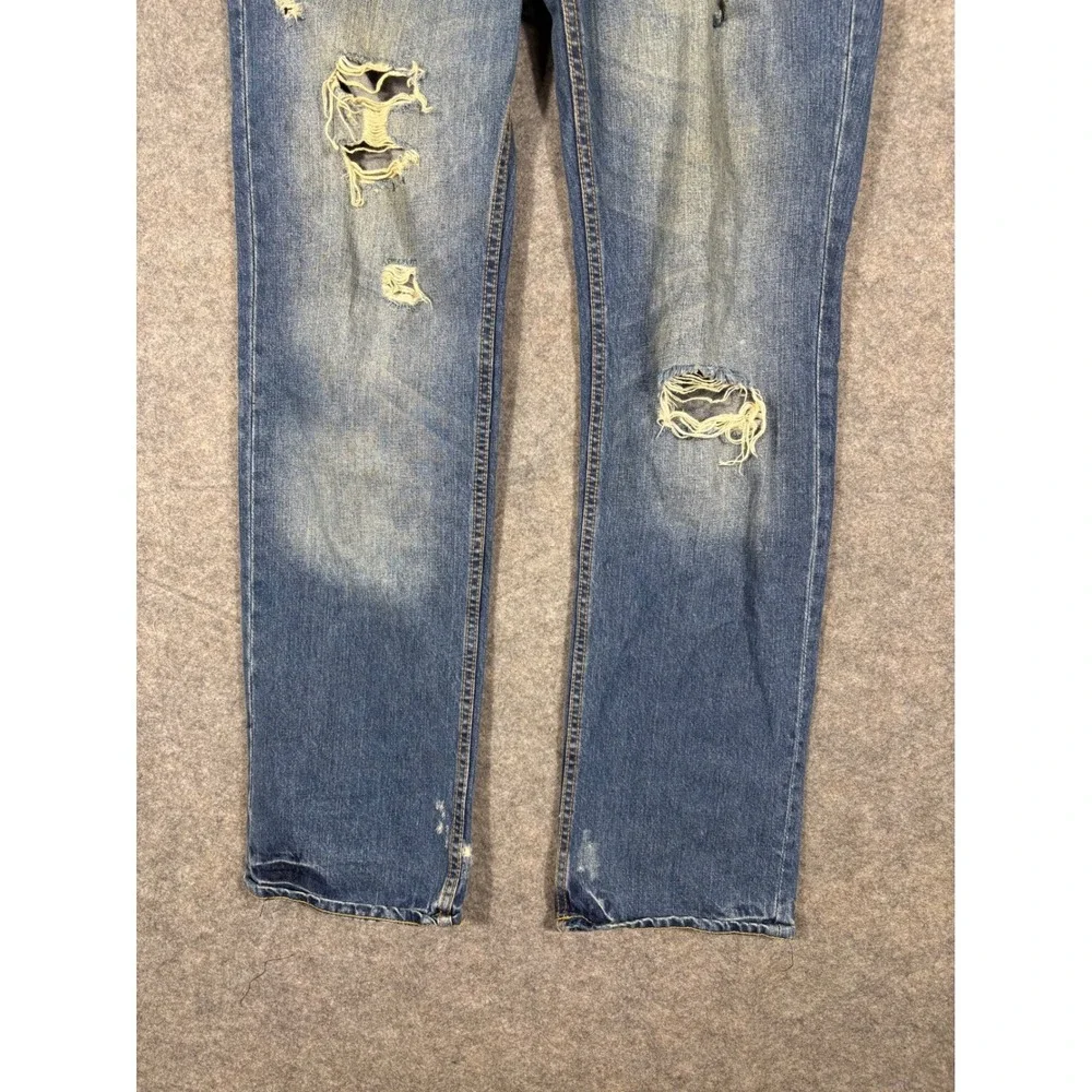 Aeropostale Bowery‎ Slim Straight Distressed Ripped Jeans Mens Size 34x32
